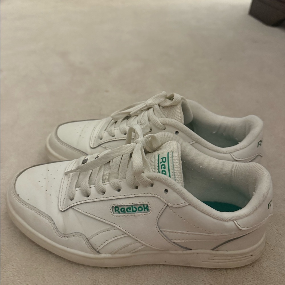 Reebok Classic White and Green Sneakers